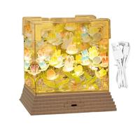 Lampada da notte floreale Sleeping Nursery, Cubo Bedside Night Light, Decorative Glass LED Night Lamp, Night Vibe Lamp, 14,5 x 14 x 12 cm, Flower Sea Night Lamp for Creating Cozy Vibes in Bedroom or
