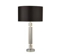 Lampada Da Notte Grande 62 Cm E27 Tessuto Vetro In Cromo Nero Argento