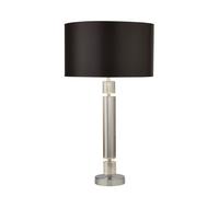 Lampada Da Notte Grande 62 Cm E27 Tessuto Vetro In Cromo Nero Argento