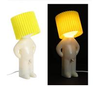 Lampada Da Notte Impertinente Protezione Degli Piccolo Uomo Timido Lampada Creativa Camera Letto Lampada Da Tavolo Per La Decorazione Coppia Bel Regalo Festa-Giallo