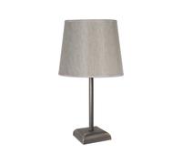 Lampada Da Notte Tavolo E27 35 Cm In Bronzo Beige Ottone Tessuto E27