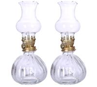 Lampada da olio da 2 pezzi Lampada per uragano Stile vintage Lampada Lampada da