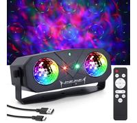 Lampada da Palco 5 in 1, Gomifie Luce Discoteca con 4 Modalità per Diverse Scene, Palla da Discoteca Controllata da Musica con Telecomando e Strobo 2 m USB per DJ, Casa, Natale, Bar e Festa