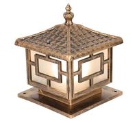 Lampada da Palo Max 60W, Illuminazisolare per Patio, Lanterna Nera Opaca/Bronzo,Da da Terra per Esterni in Alluminio Pressofuso, 3X3 4X4 5X5,De Solari a Led per Pali in Legno, Adatte per Giardino, Cor