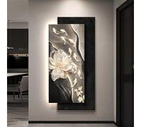 Lampada Da Parete 3D A LED, Grandi Sculture Da Parete Con Luce, Pittura Luminosa In Pietra Arenaria Fatta A Mano, Moderna E Semplice Lampada Da Parete A Nove Pesci(C,50 * 100cm)