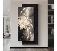 Lampada Da Parete 3D A LED, Grandi Sculture Da Parete Con Luce, Pittura Luminosa In Pietra Arenaria Fatta A Mano, Moderna E Semplice Lampada Da Parete A Nove Pesci(B,60 * 120cm)