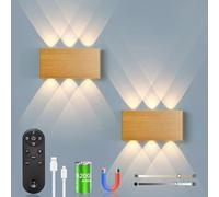 Lampada da parete a batteria, con telecomando, interruttore touch control LED, magnetico, batteria da 5200 mAh, lampada da parete senza fili, 3 modalità di luminosità, ideale per loft corridoio