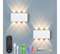 Lampada da parete a batteria, con telecomando, interruttore touch control LED, magnetico, batteria da 5200 mAh, lampada da parete senza fili, 3 modalità di luminosità, ideale per loft corridoio