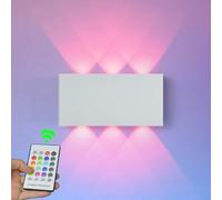 Lampada da parete a batteria RGB con interruttore touch control LED, lampada da parete magnetica 5000 mAh, lampada da parete senza fili, ideale per loft corridoio, camera da letto (telecomando bianco)