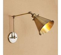 Lampada da parete a braccio lungo con finitura in bronzo industriale Lampada Edison E27 Lampada da parete vintage regolabile con braccio oscillante, con paralume a imbuto in ferro per cucina, sala da