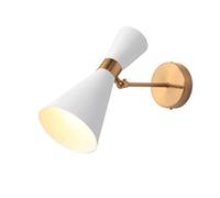 Lampada da Parete a Cono Forma Moderna a Clessidra 2 luci Applique da Parete in Metallo Bianco luci per Montaggio a Parete su Giù per Comodino Camera da Letto Bagno - Angolo Regolabile