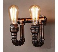 Lampada da parete a doppia testa E27 Tubo dell'acqua vintage Lampade da parete antiche industriali Bar Ristoranti Applique da parete for cucina Isola Camera da letto Soggiorno Bar Corridoio Sala studi