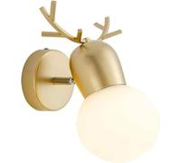 Lampada da Parete a Forma di Corna di Cervo Lampada da Parete con Paralume in Vetro Design Applique da Parete Camera da Letto E27 Sorgente Luminosa Apparecchio di Illuminazione,per Soggiorno