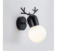Lampada da Parete a Forma di Corna di Cervo Lampada da Parete con Paralume in Vetro Design Applique da Parete Camera da Letto E27 Sorgente Luminosa Apparecchio di Illuminazione,Lampadario