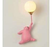 Lampada da Parete A Forma di Orso dei Cartoni Animati, Lampada da Parete A Palloncino, Lampada da Parete per Cameretta dei Bambini, Lampada da Parete per Fata, Apparecchio di Illumi, Pink, Right