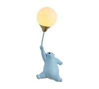 Lampada Da Parete A Forma Di Orso Simpatico Base In Resina Art Déco Applique for Interni 3D Luna Paralume In Acrilico Creativa for Camera Letto Corridoio Soggiorno (Blu, Mano Destra)(Blue,Right hand)