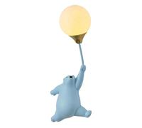 Lampada Da Parete A Forma Di Orso Simpatico Base In Resina Art Déco Applique for Interni 3D Luna Paralume In Acrilico Creativa for Camera Letto Corridoio Soggiorno (Blu, Mano Destra)(Blue,Left hand)