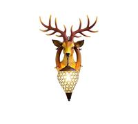 Lampada da parete a forma di testa di cervo, decorazione da parete in resina sintetica per la casa, grande testa di animale da appendere