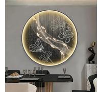 Lampada da parete a LED 3D, moderna lampada da parete a forma di banco di pesci, decorazione artistica con scultura da parete, dipinti cinesi da appendere alla parete per ingresso(A,90 * 90cm)