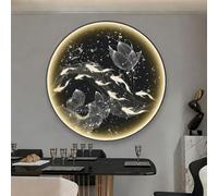 Lampada da parete a LED 3D, moderna lampada da parete a forma di banco di pesci, decorazione artistica con scultura da parete, dipinti cinesi da appendere alla parete per ingresso(B,100 * 100cm)