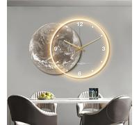 Lampada da parete a LED 3D Moon, illuminazione moderna Art Déco, orologio da parete minimalista per decorazioni per la casa, sculture da parete, decorazioni artistiche da appendere alla parete, decora