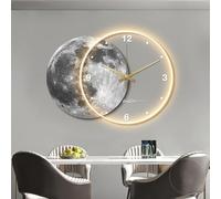 Lampada da parete a LED 3D Moon, illuminazione moderna Art Déco, orologio da parete minimalista per decorazioni per la casa, sculture da parete, decorazioni artistiche da appendere alla parete, decora