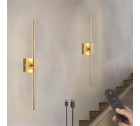 Lampada da parete a LED, a batteria, girevole a 360°, dimmerabile con telecomando, ricaricabile tramite USB-C, confezione da 2