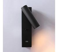 Lampada da parete a led a parete a base letto Sconce di parete con interruttore, applique da lettura a parete con porta di ricarica USB, moderni faretti murali lampade per la testata per camera da let