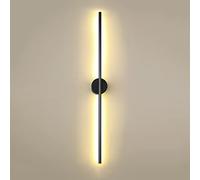 Lampada da parete a LED a striscia lunga, applique da parete lineare in stile nordico moderno Applique da parete in alluminio per scale, camera da letto, decorazione di sfondo del soggiorno,Black+War