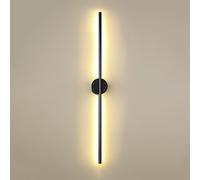 Lampada da parete a LED a striscia lunga, applique da parete lineare in stile nordico moderno Applique da parete in alluminio per scale, camera da letto, decorazione di sfondo del soggiorno (nero + re