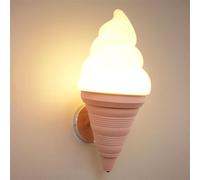 Lampada da parete a LED compatibile con paralume gelato carino Compatible with camera da letto - Applique da parete moderna - Lampada da comodino conica arancione,lampada un aspetto elegante