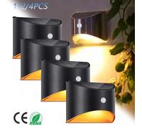 Lampada da parete a LED con sensore di movimento per esterni a luce solare Lampada da parete da giardino impermeabile Illuminazione a energia solare Recinzione decorativa per scale da parete