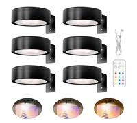 Lampada da parete a LED con telecomando, ricaricabile, 6 pezzi, luce magnetica, 12 temperature di colore, dimmerabile, timer, luce senza fili senza fori, per immagini, bersaglio, cornice e ritratti