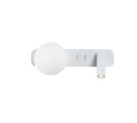 Lampada da parete a LED da 10 W con lampadina in vetro Lampada da parete moderna orientabile Faretto da parete Apparecchi di illuminazione for scale, camera da letto, soggiorno, cucina, ufficio, nero