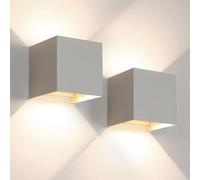 Lampada da parete a LED da 2 pezzi, applique da parete moderne bianche naturali da 6 W 4000 K con lampada da parete per interni ed esterni in ferro con angolo di fascio regolabile