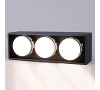 Lampada da Parete a LED, faretto da soffitto a LED, faretto 27w 3 luci, Lampada Wall Washer orientabile e Girevole, apparecchio di Illuminazione a cubo COB, Luce in Alluminio antiriflesso Nera [c