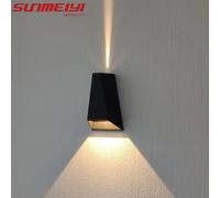 Lampada da parete a LED impermeabile per esterni Moderna e semplice nordica nera Villa Cortile Giardino Corridoio Balcone Faretti a doppia testa