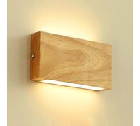 Lampada da parete a LED in legno 8W Lampada da parete moderna per interni Lampada da parete in legno a luce su e giù Lampada da parete dimmerabile design quadrato 3000K / 4500K / 6000k Illuminazione