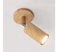 Lampada da parete a LED in legno da soffitto Lampada da parete orientabile per interni 5W Raccordi per faretti Metallo Decorazione in legno massello Luce Faretto vintage Lampada da soffitto per