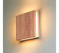 Lampada da Parete a LED in Legno Lampada da corridoio Quadrata Lampada da Notte Lampada da Parete su e Giù con Paralume in Acrilico, Lampada da Parete per corridoio Soggiorno Lampada da Comodino