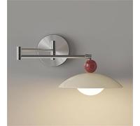 Lampada da parete a LED moderna nordica da 8 W, semplice lampada da parete in metallo con braccio girevole, adatta per comodino da camera da letto, lampada da parete retrattile per soggiorno e studi
