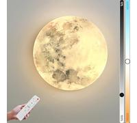 Lampada da parete a LED Moon dimmerabile per interni con telecomando Lampada da comodino 48W Lampada da parete rotonda decorativa Moon Design moderno Luce notturna Illuminazione da parete di fondo