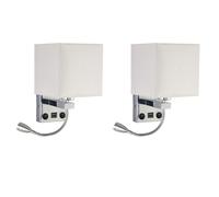 Lampada da parete a LED per comodino, camera da letto, con interruttore USB (senza lampadine)