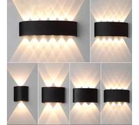 Lampada da parete a LED per esterni da 2 pezzi IP65 Lampada da parete per recinzione da giardino impermeabile per interni per scale del soggiorno sul comodino della camera da letto