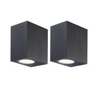 Lampada da parete a LED per esterni da giardino, faretto da parete per giardino, alluminio grigio scuro, 1x LED 6 watt 472 lumen bianco caldo, H 9,5 cm, set da 2