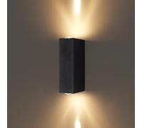 Lampada da parete a LED per esterni, luci su e giù, per interni ed esterni, impermeabile IP65, moderna lampada da parete 85-265 V, in alluminio, per esterni, nera, per casa, parete, corridoio