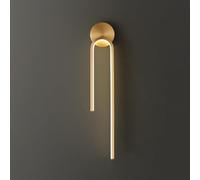 Lampada da parete a LED per interni a tubo lungo nero, in ottone, moderna, per corridoio, applique da bar, lampada da parete lineare spazzolata, per camera da letto, comodino, soggiorno, bagno in