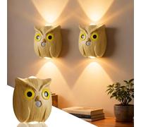 Lampada da parete a LED per interni con sensore di movimento, batteria ricaricabile, 1 pezzi, USB, luce notturna dimmerabile, luce di movimento, magnetica, 3 modalità gufo sensore di movimento, luce