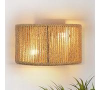 Lampada da Parete a LED per Interni in Corda di Canapa, Lampada da Parete Vintage, Materiale Naturale, Applique da Parete Intrecciata a Mano, Decorazione in Rattan, Illuminazione da Parete G9 per