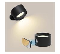 Lampada da parete a LED ricaricabile tramite USB, luci da applique a parete senza fili con telecomando e touch for lampada da lettura in camera da letto(Wood(RemoteControl))